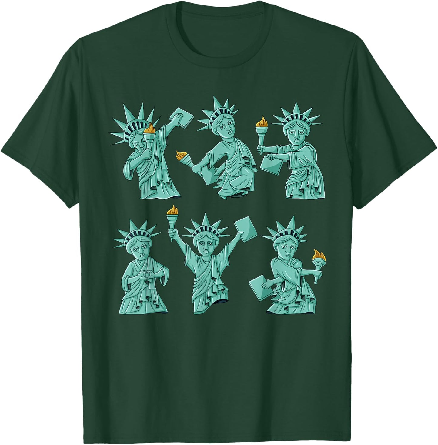 Dancing Statue of Liberty 4th of July USA Boys Girls Kids T-Shirt - T-Shirt | Forest