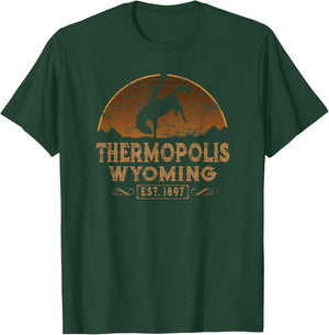 Thermopolis Wyoming WY Wild West Rodeo Cowboy T-Shirt - T-Shirt | Forest