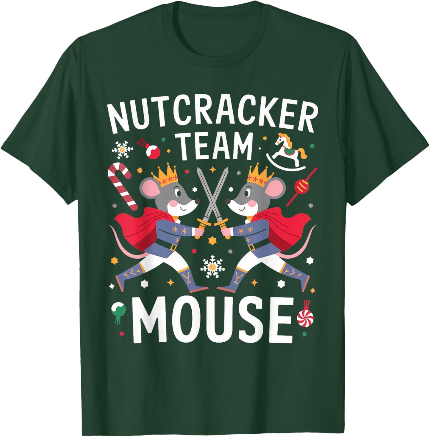 Funny Nutcracker Ballet Team Mouse Soldier Christmas Dance T-Shirt - T-Shirt | Forest