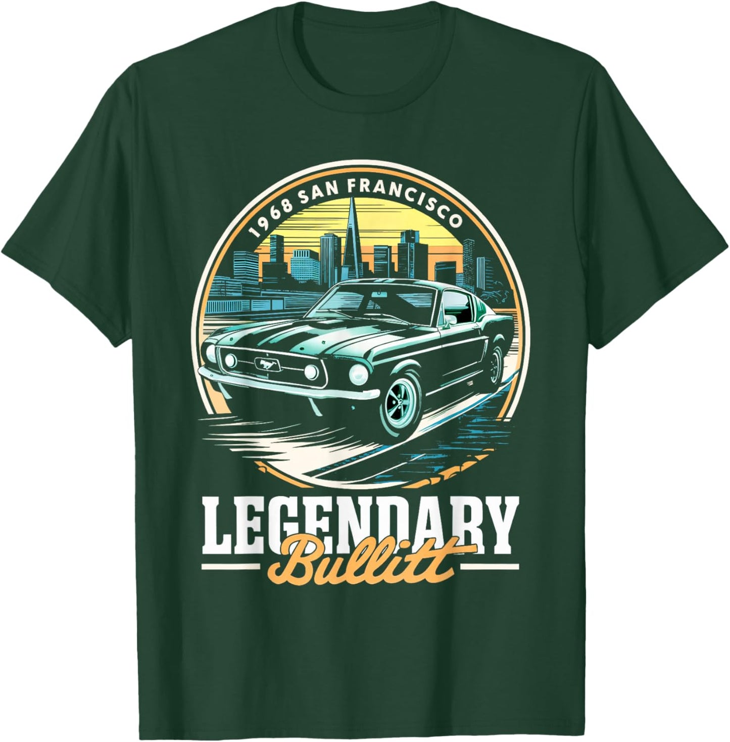 Legendärer Bullitt Muscle Oldtimer T-Shirt - T-Shirt | Forest