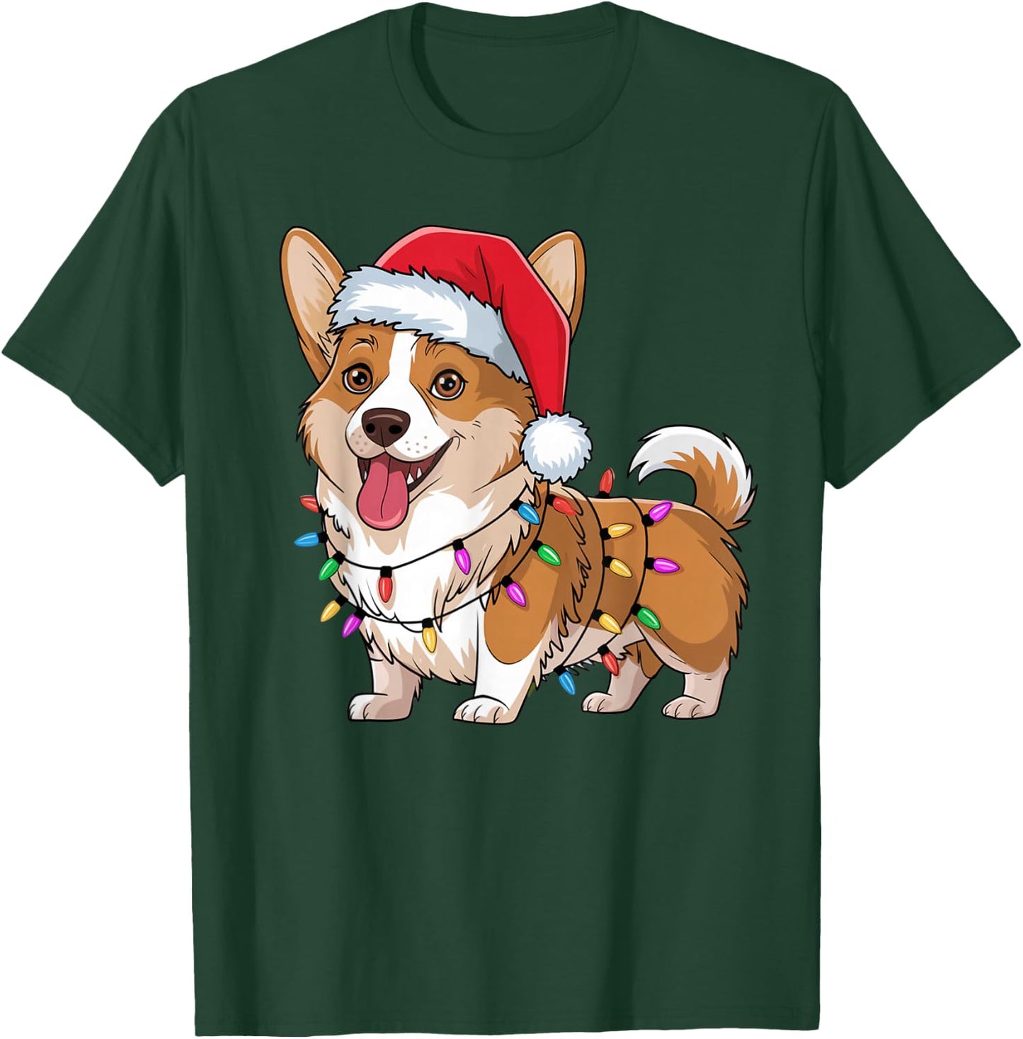 Cardigan Welsh Corgi Christmas Lights Xmas Dogs Gifts Women T-Shirt - T-Shirt | Forest
