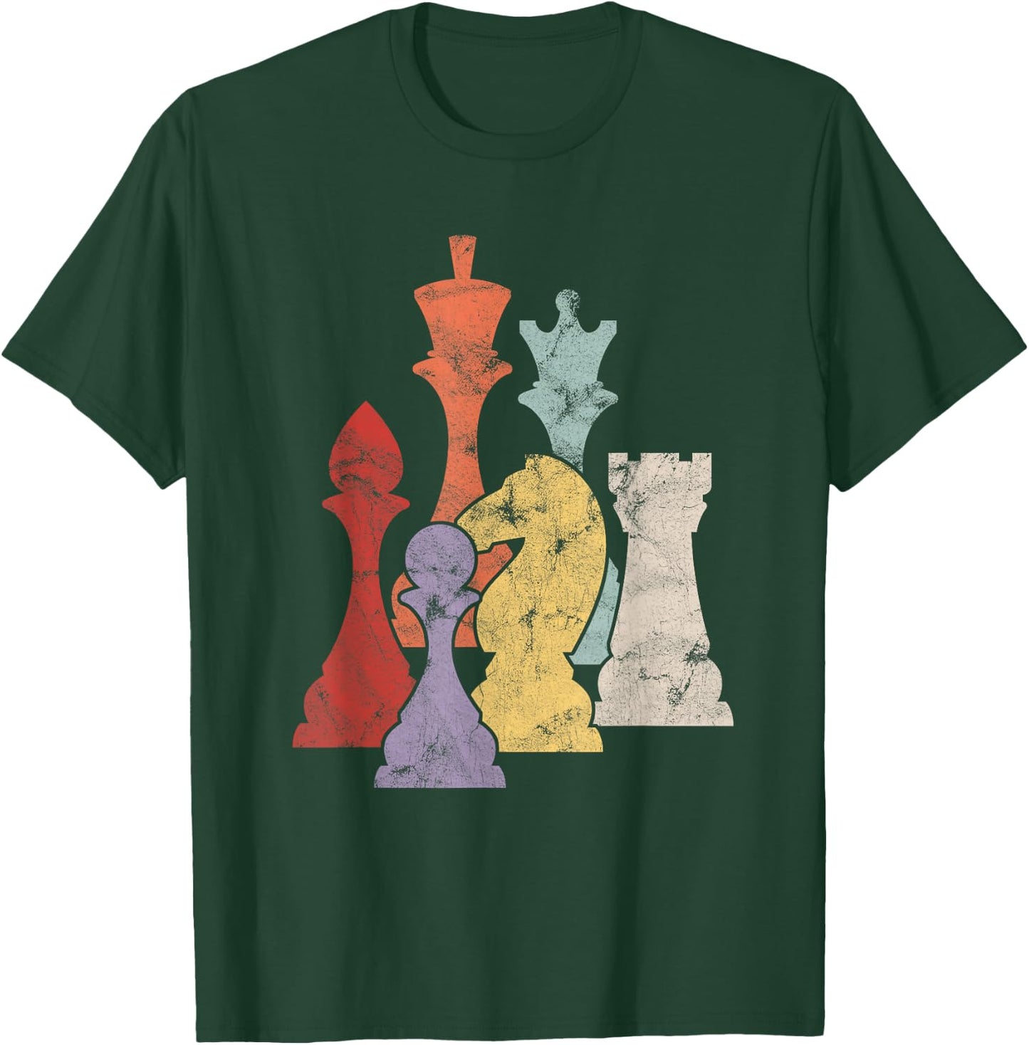 Retro Chess Piece Chess Shirts Boys Women Club Gift T-Shirt - T-Shirt | Forest
