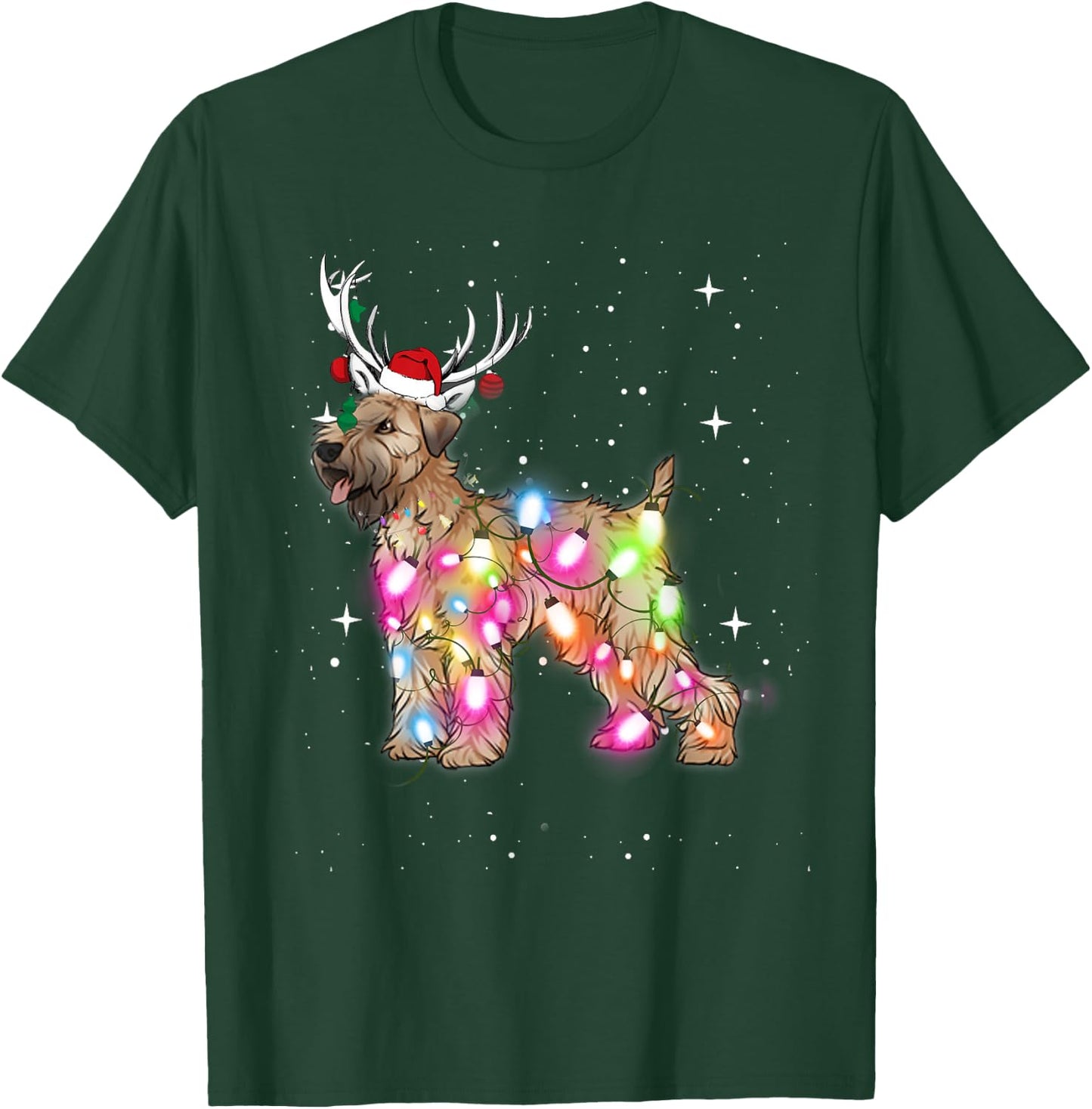 Christmas Lights Soft Coated Wheaten Terrier Dog Women Kids T-Shirt - T-Shirt | Forest