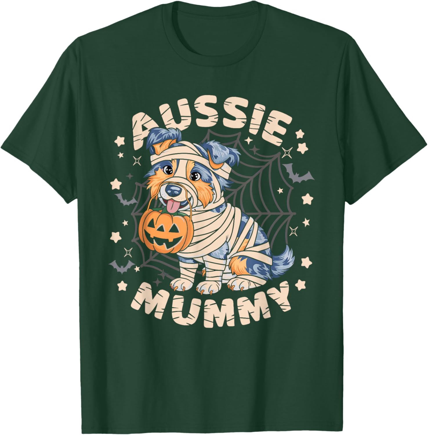 Australian Shepherd Costume Dog Lover Outfit Aussie Mummy Women Kids T-Shirt - T-Shirt | Forest