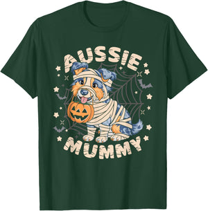 Australian Shepherd Costume Dog Lover Outfit Aussie Mummy Women Kids T-Shirt - T-Shirt | Forest