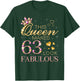 This Queen Makes 63 Look Fabulous 63rd Birthday Queen B-day T-Shirt - T-Shirt | Forest