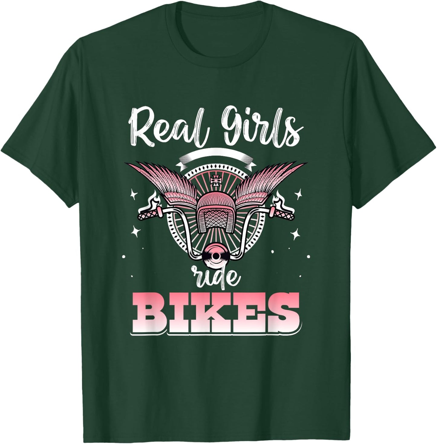 Motorcycle Biker - Real Girls ride Bikes Woman T-Shirt - T-Shirt | Forest