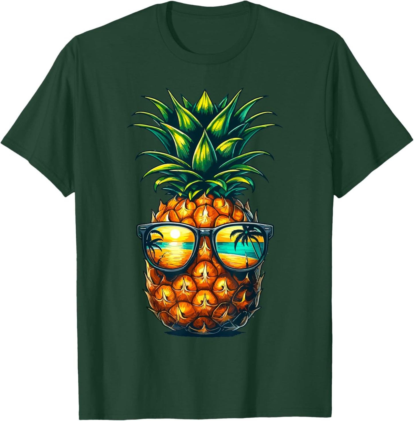 Pineapple Sunglasses Hawaiian Aloha Beaches Hawaii T-Shirt - T-Shirt | Forest