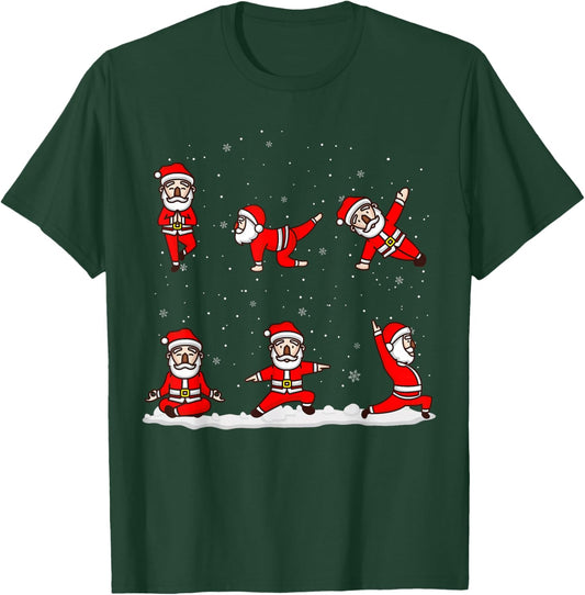 Funny Santa Claus Yoga Pose Yoga Santa Christmas Yoga Snow T-Shirt - T-Shirt | Forest