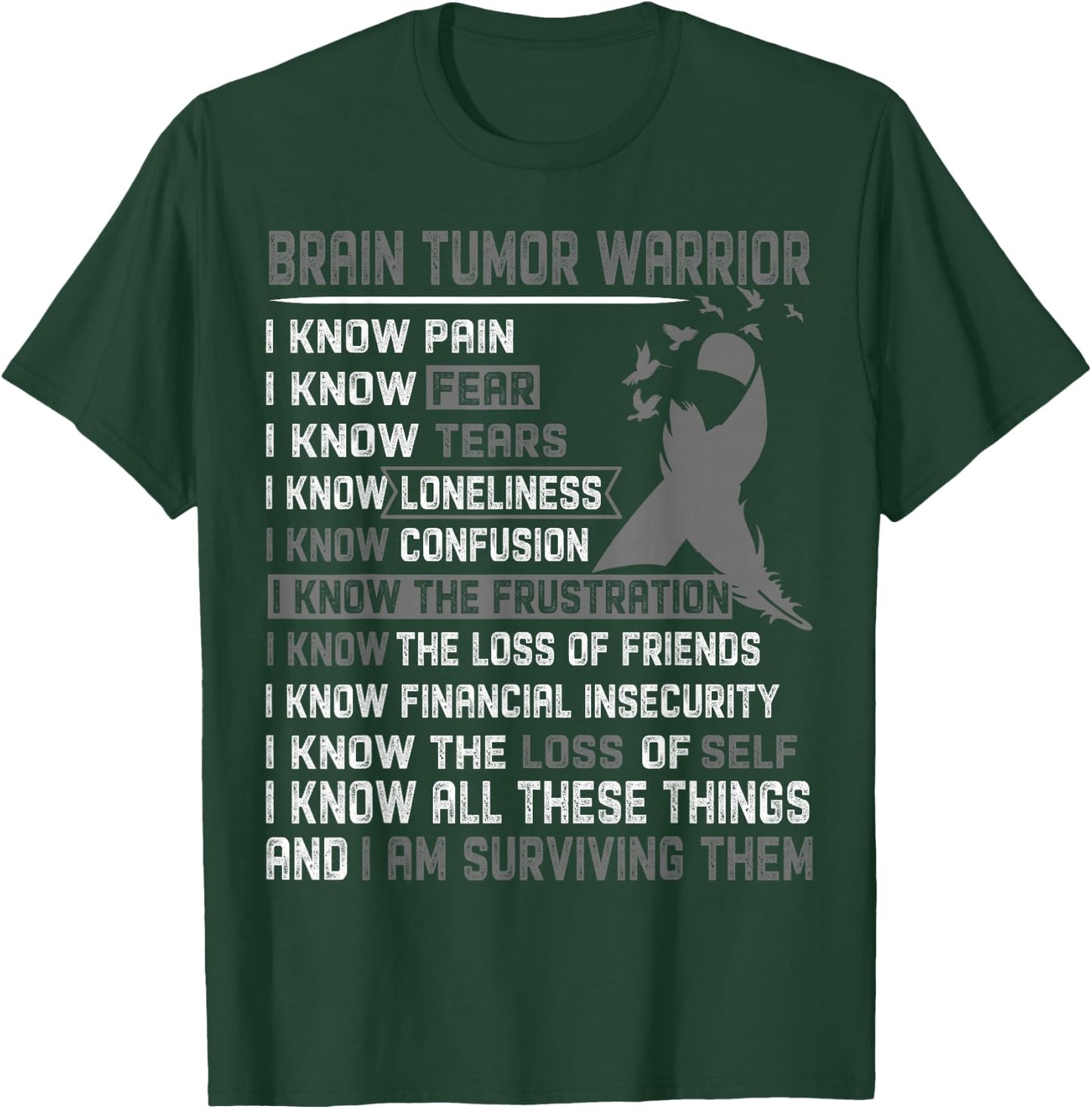 Brain Tumor Warrior Shirt Men T-Shirt - T-Shirt | Forest