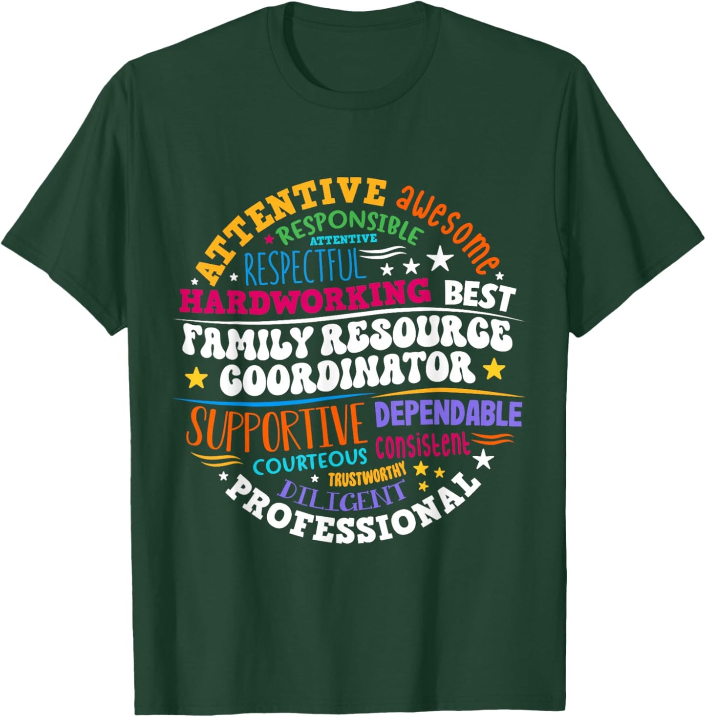 Groovy Family Resource Coordinator Appreciation T-Shirt - T-Shirt | Forest