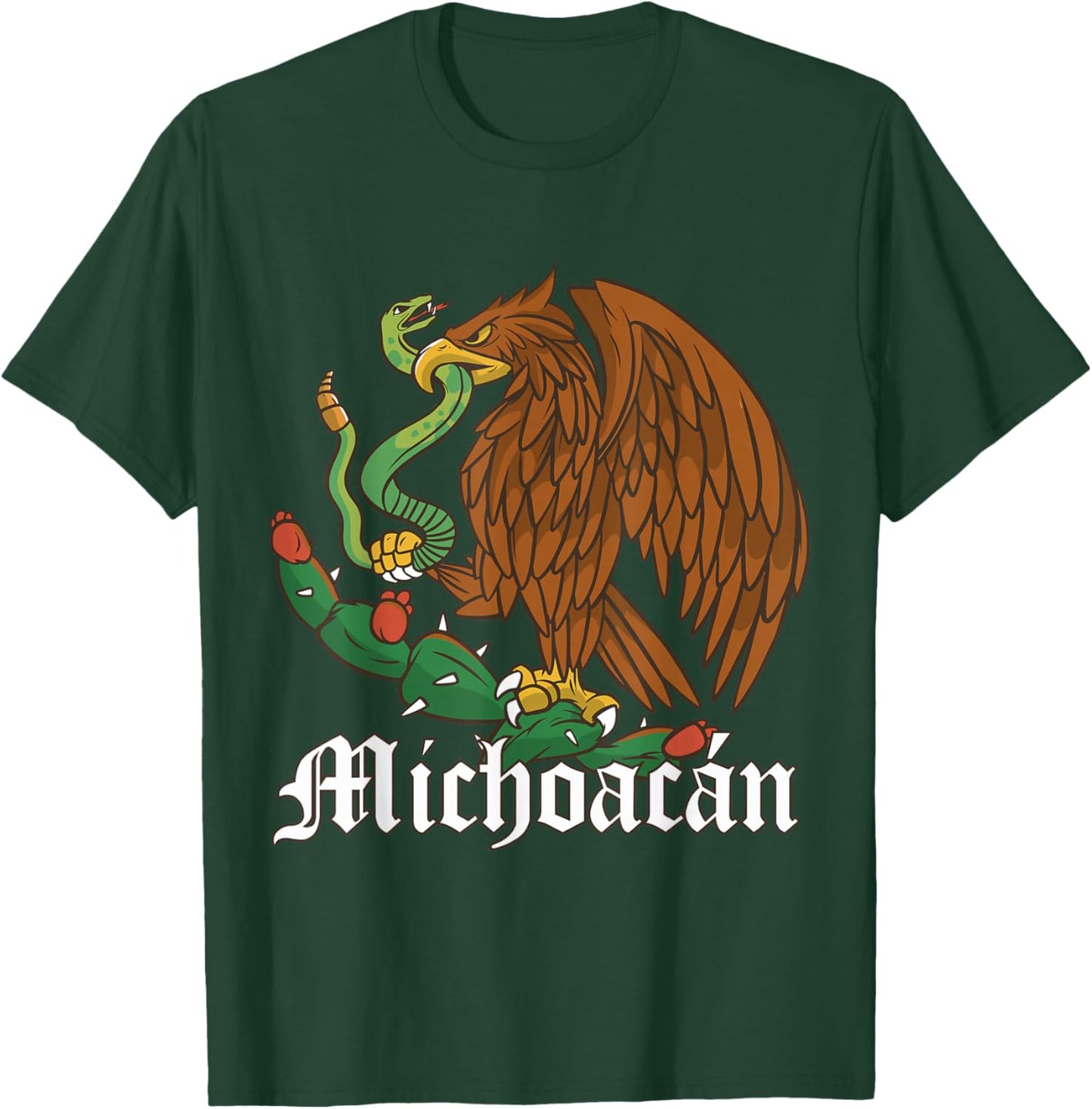 Michoacan Mexico with Mexican Eagle, Michoacan T-Shirt - T-Shirt | Forest