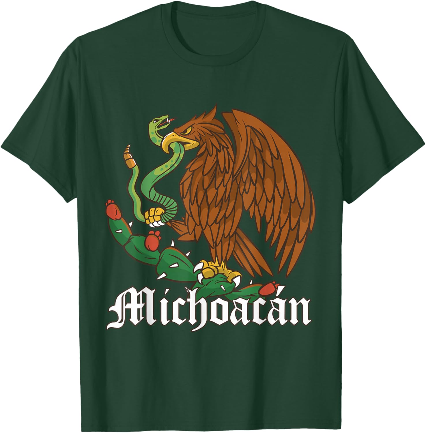 Michoacan Mexico with Mexican Eagle, Michoacan T-Shirt - T-Shirt | Forest