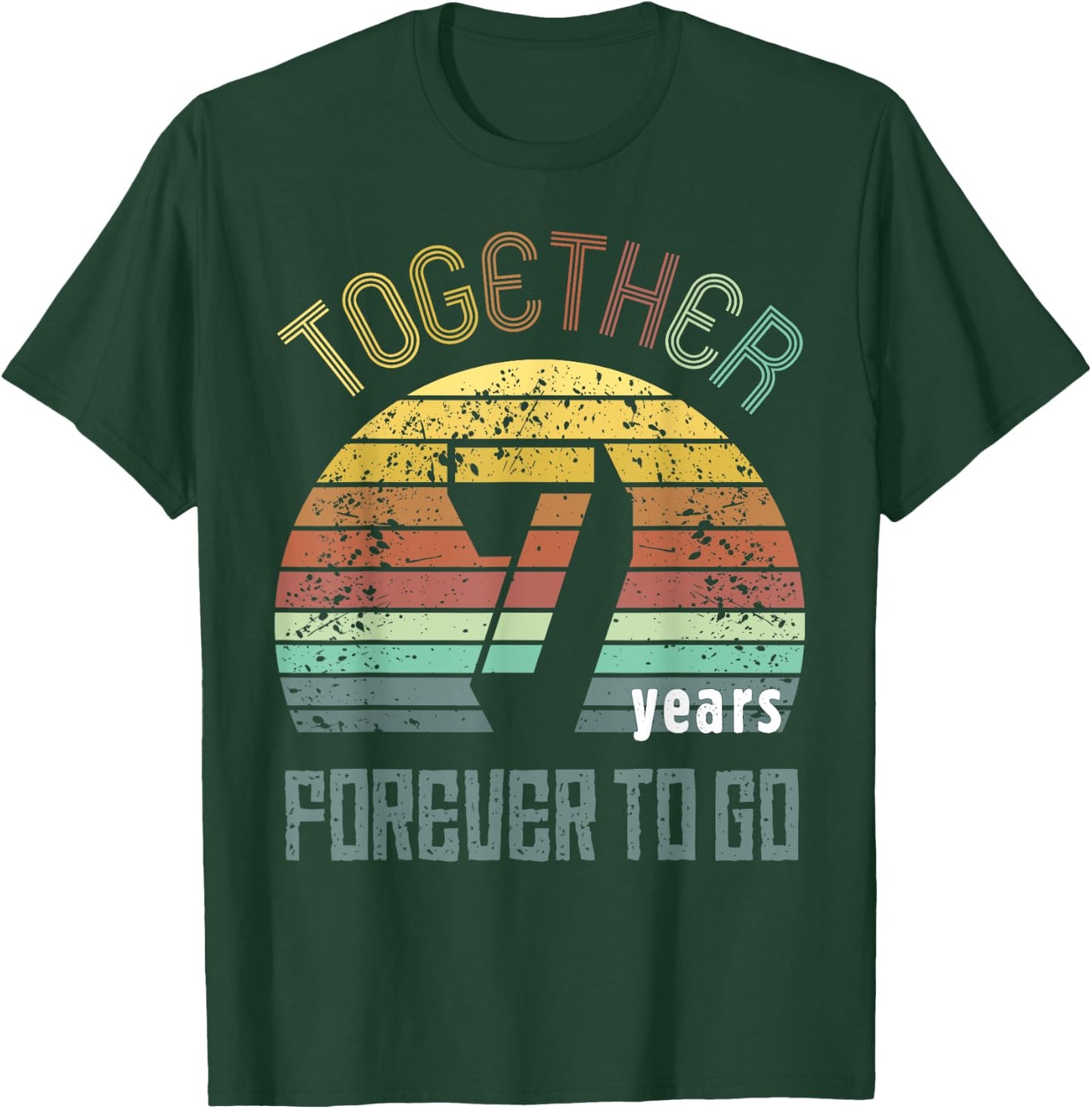7th Years Wedding Anniversary Gifts For Couples Matching T-Shirt - T-Shirt | Forest