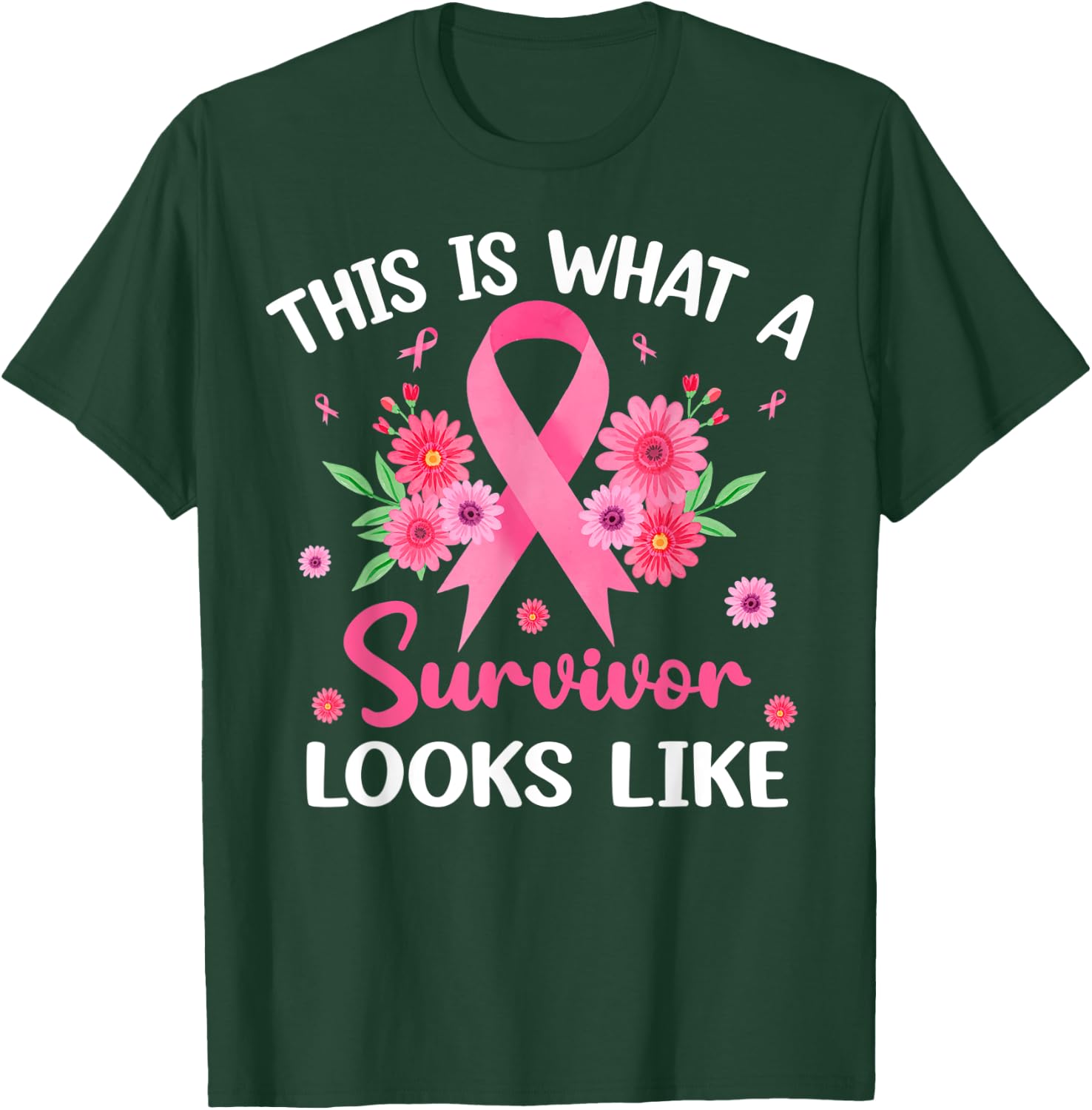 This Is What A Survivor Looks Like Pink Ribbon Breast Cancer T-Shirt - T-Shirt | Forest