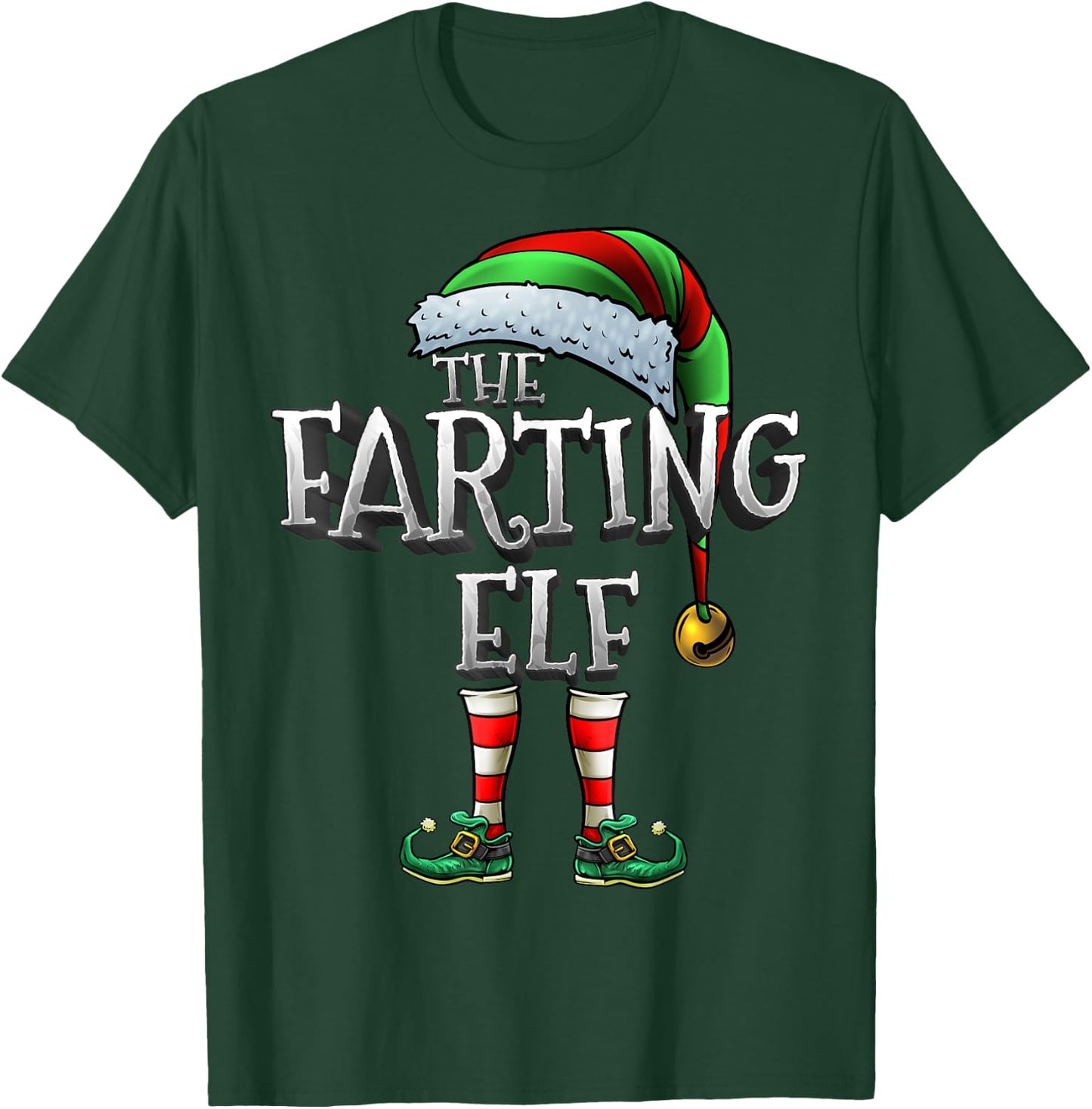 The Farting Elf Shirt Matching Family Christmas Farting Elf T-Shirt - T-Shirt | Forest