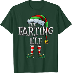 The Farting Elf Shirt Matching Family Christmas Farting Elf T-Shirt - T-Shirt | Forest