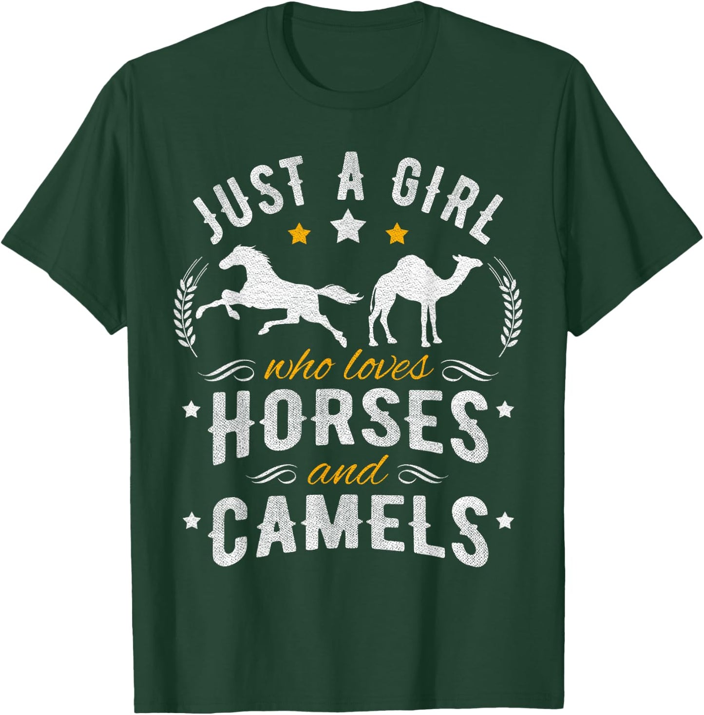Horse and Camel Lover Just A Girl Gift T-Shirt - T-Shirt | Forest