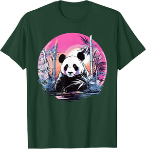 Vaporwave Panda Bear I Aesthetic Panda T-Shirt - T-Shirt | Forest