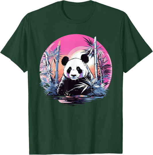 Vaporwave Panda Bear I Aesthetic Panda T-Shirt - T-Shirt | Forest