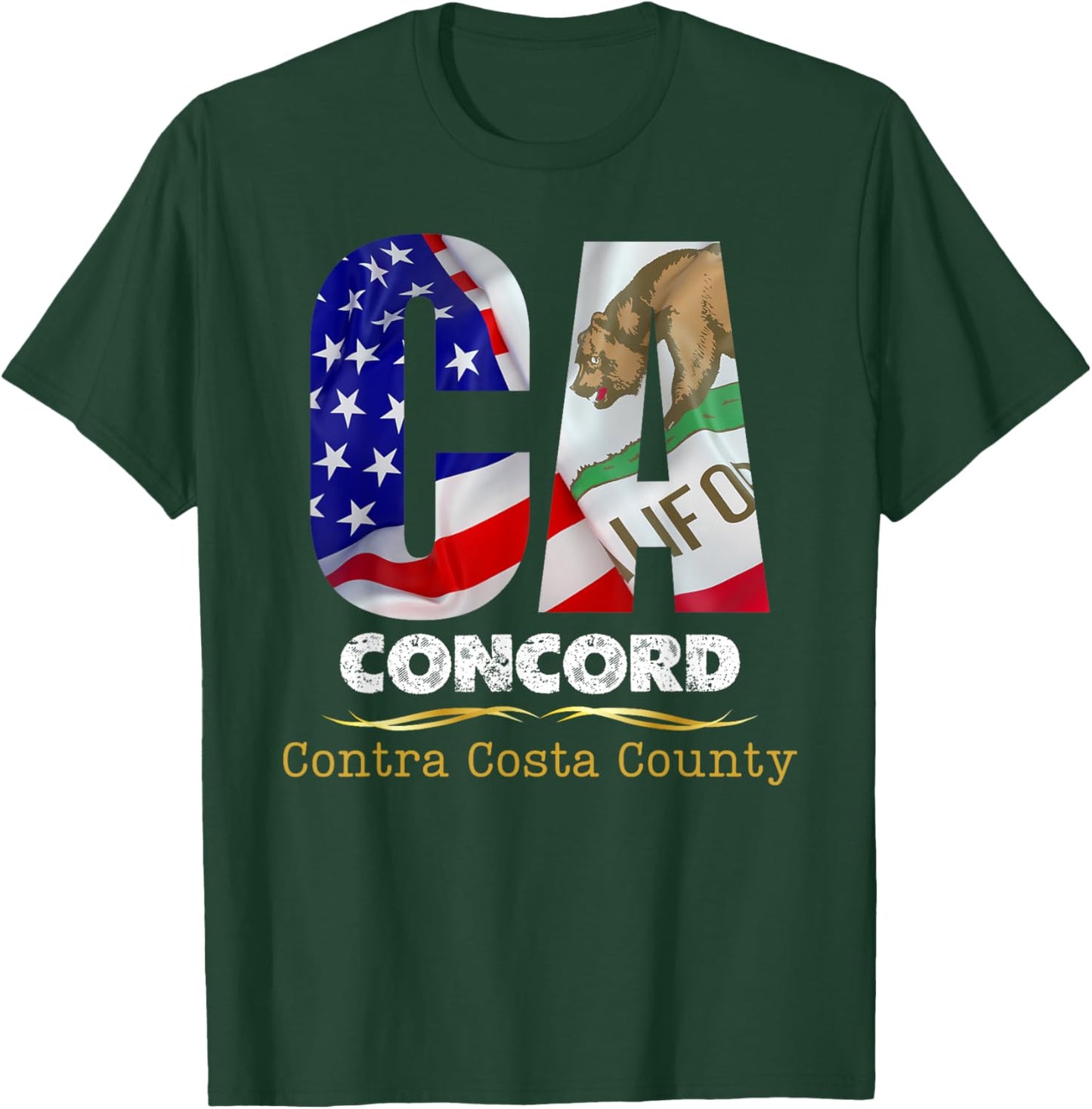 Concord, California CA, Authentic Popular City, , Small T-Shirt - T-Shirt | Forest