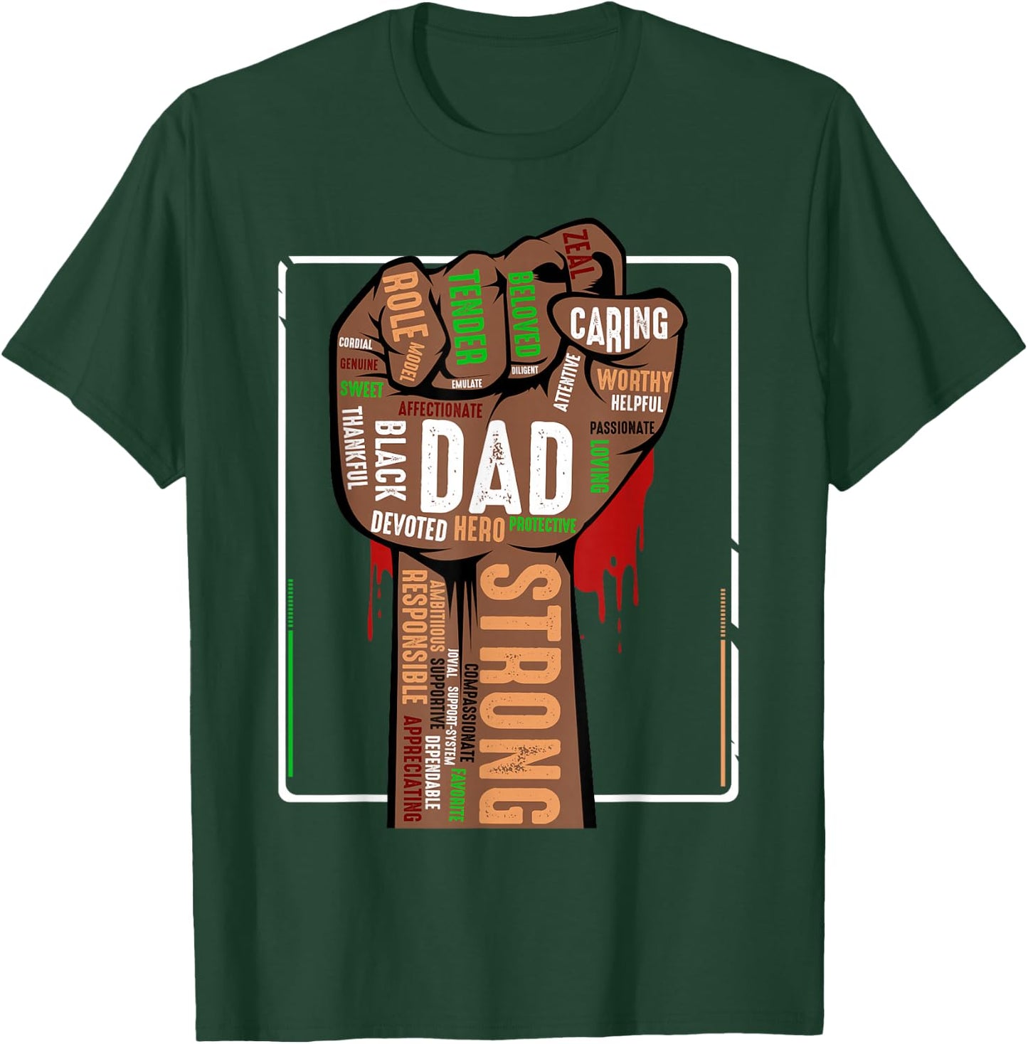 Black Dad African American Melanin Pride Black History Month T-Shirt - T-Shirt | Forest