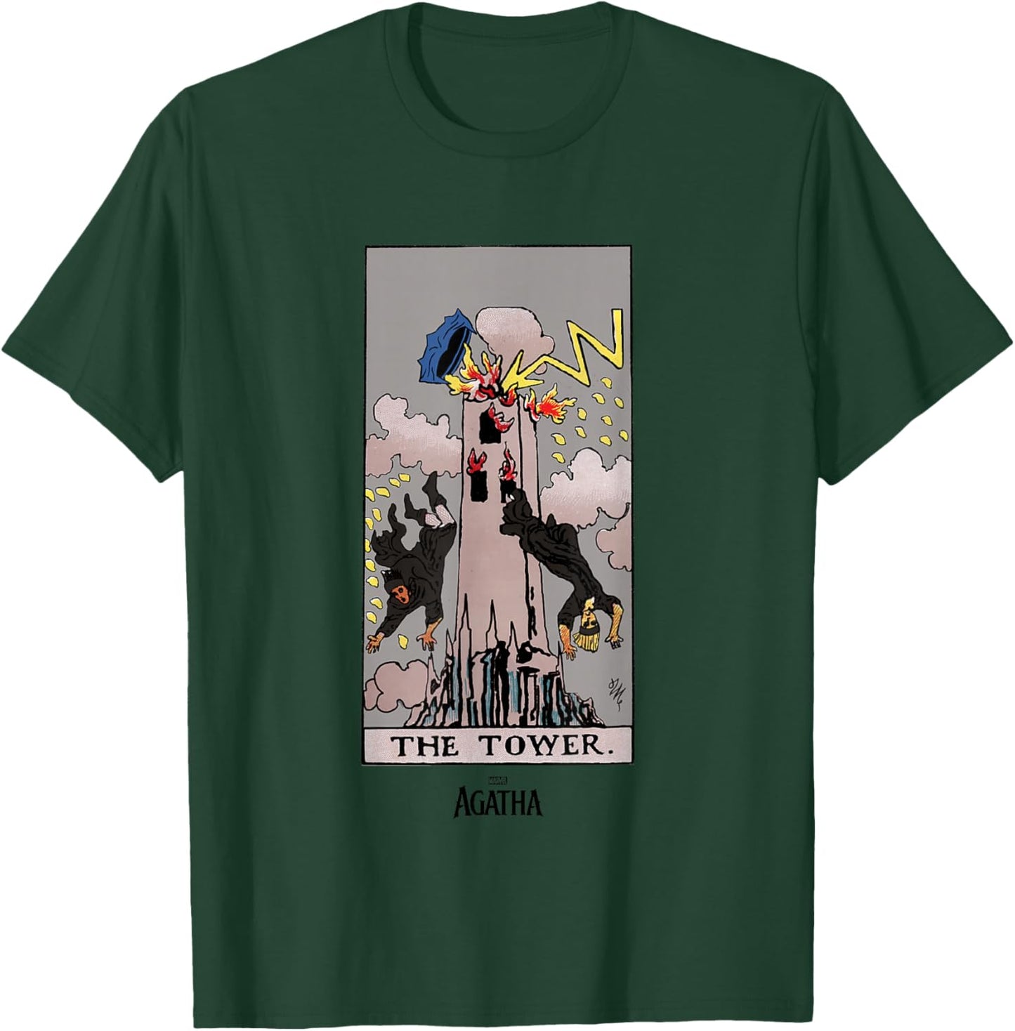 Marvel Agatha All Along The Tower Vintage Tarot Card T-Shirt - T-Shirt | Forest