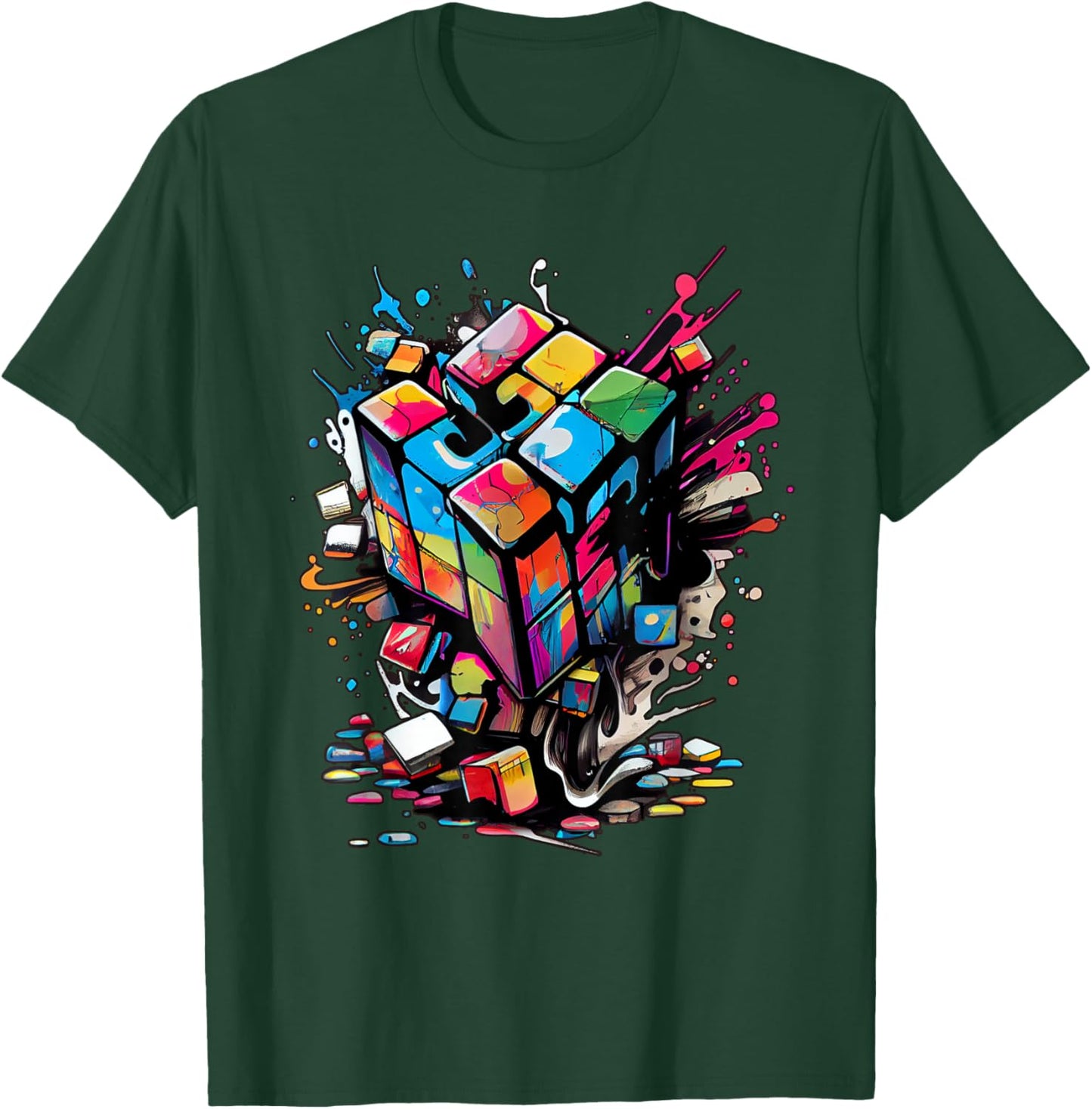 Puzzle Cube Exploding Speed Cubing 80's Youth Vintage Math T-Shirt - T-Shirt | Forest