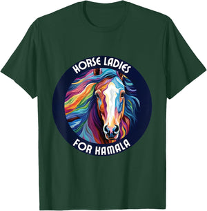 horse ladies for kamala harris Election Usa 2024 horse lady T-Shirt - T-Shirt | Forest
