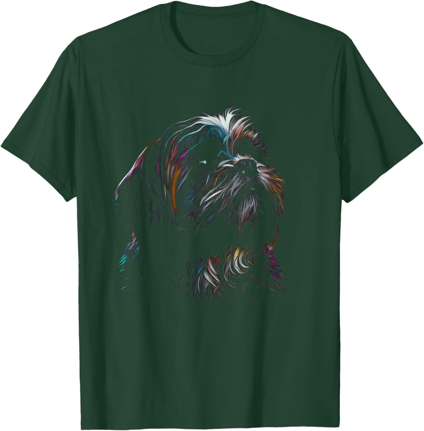Colorful Splash Shih Tzu Art Animal Breeder Dog Trainer Men Women Kids T-Shirt - T-Shirt | Forest