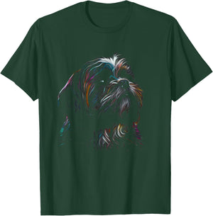 Colorful Splash Shih Tzu Art Animal Breeder Dog Trainer Men Women Kids T-Shirt - T-Shirt | Forest