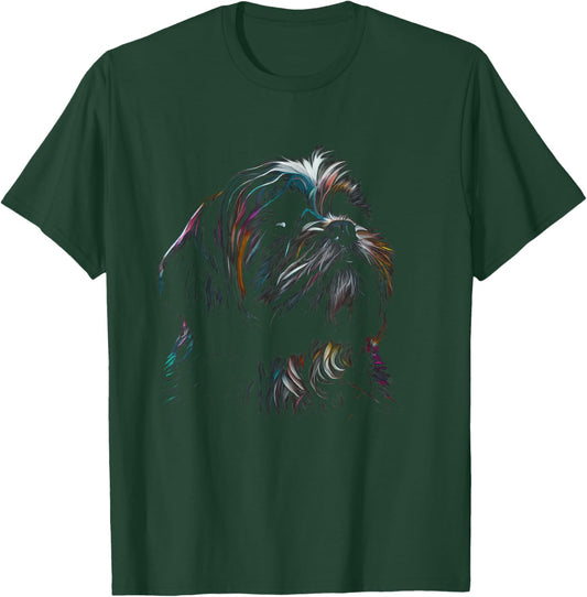 Colorful Splash Shih Tzu Art Animal Breeder Dog Trainer Men Women Kids T-Shirt - T-Shirt | Forest