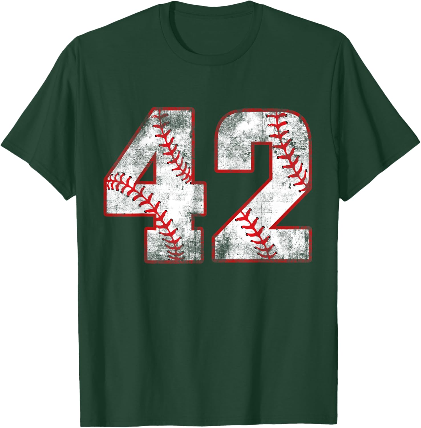 Vintage Baseball 42 Jersey Number T-Shirt - T-Shirt | Forest