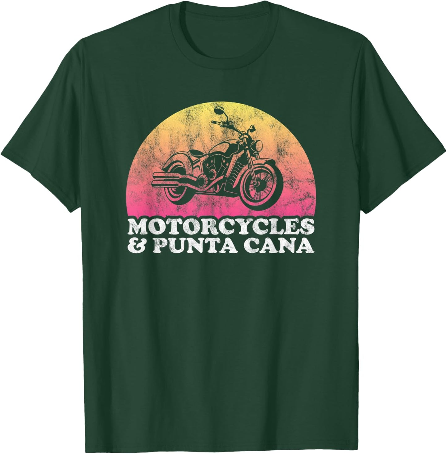 Motorcycle and Dominican Republic Motorcycles and Punta Cana T-Shirt - T-Shirt | Forest