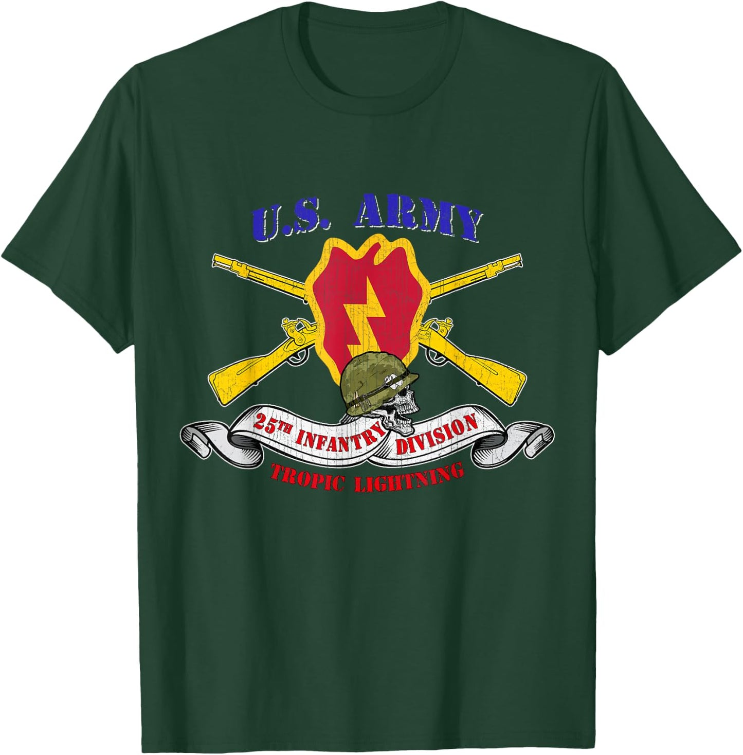 25th Infantry Division 25th ID Veteran Tropic Lightning T-Shirt - T-Shirt | Forest