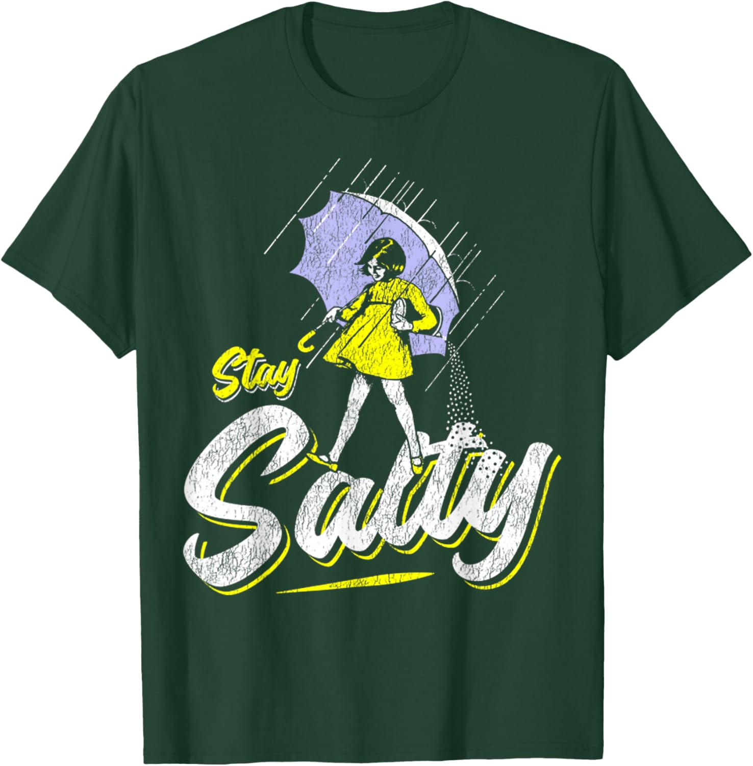 Vintage Salty Meme All These Flavors Girl holding Umbrella T-Shirt - T-Shirt | Forest