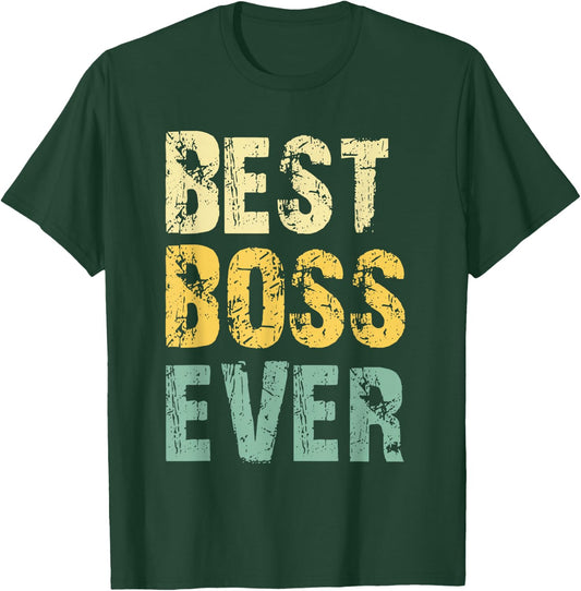 Best Boss Ever Retro Vintage Gift T-Shirt - T-Shirt | Forest