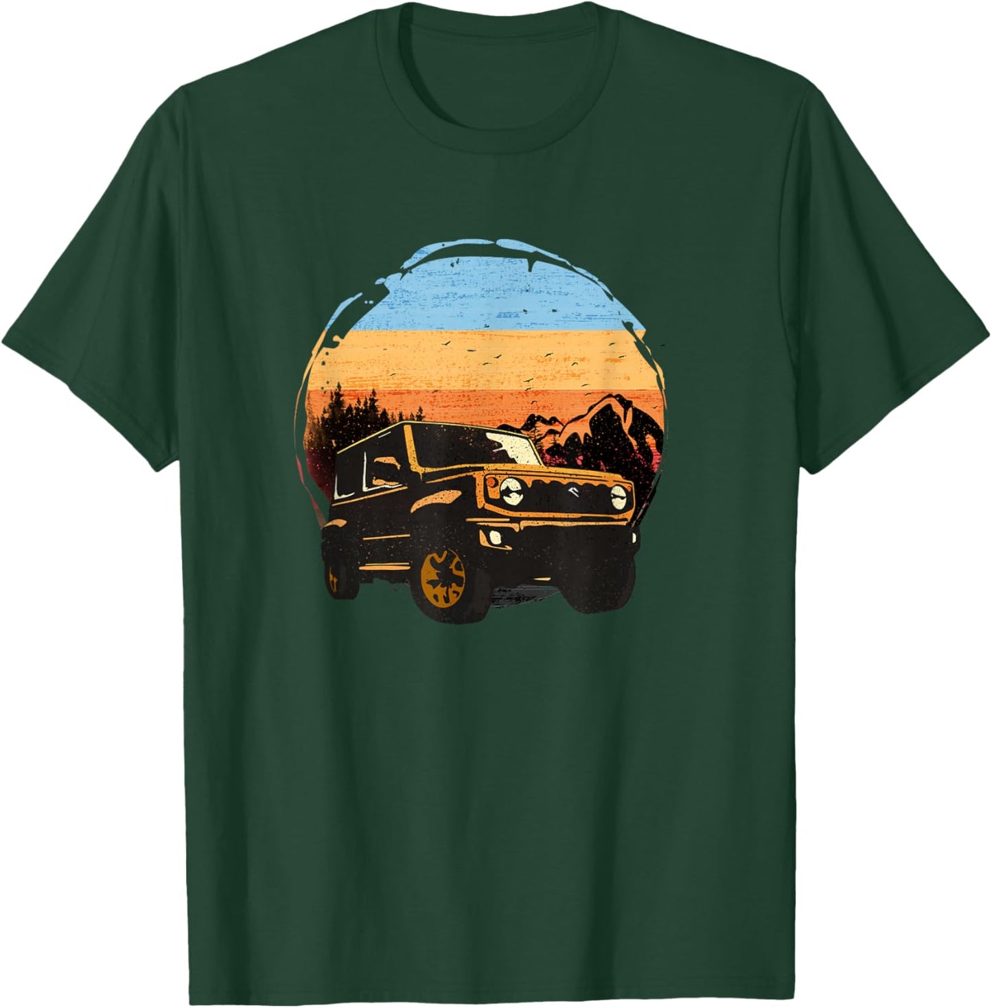 Retro-Vintage-Stil passend für Jimny GJ JB74 Fans Offroad T-Shirt - T-Shirt | Forest