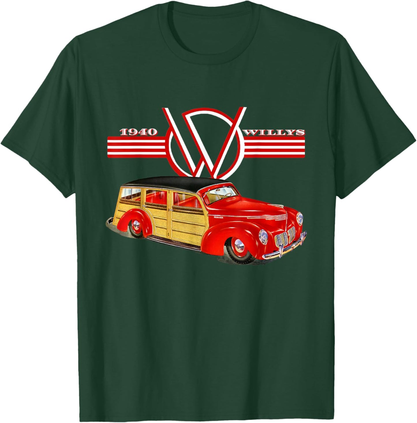 1940 Willys Hot Rod Woody Station Wagon Deluxe Model T-Shirt - T-Shirt | Forest