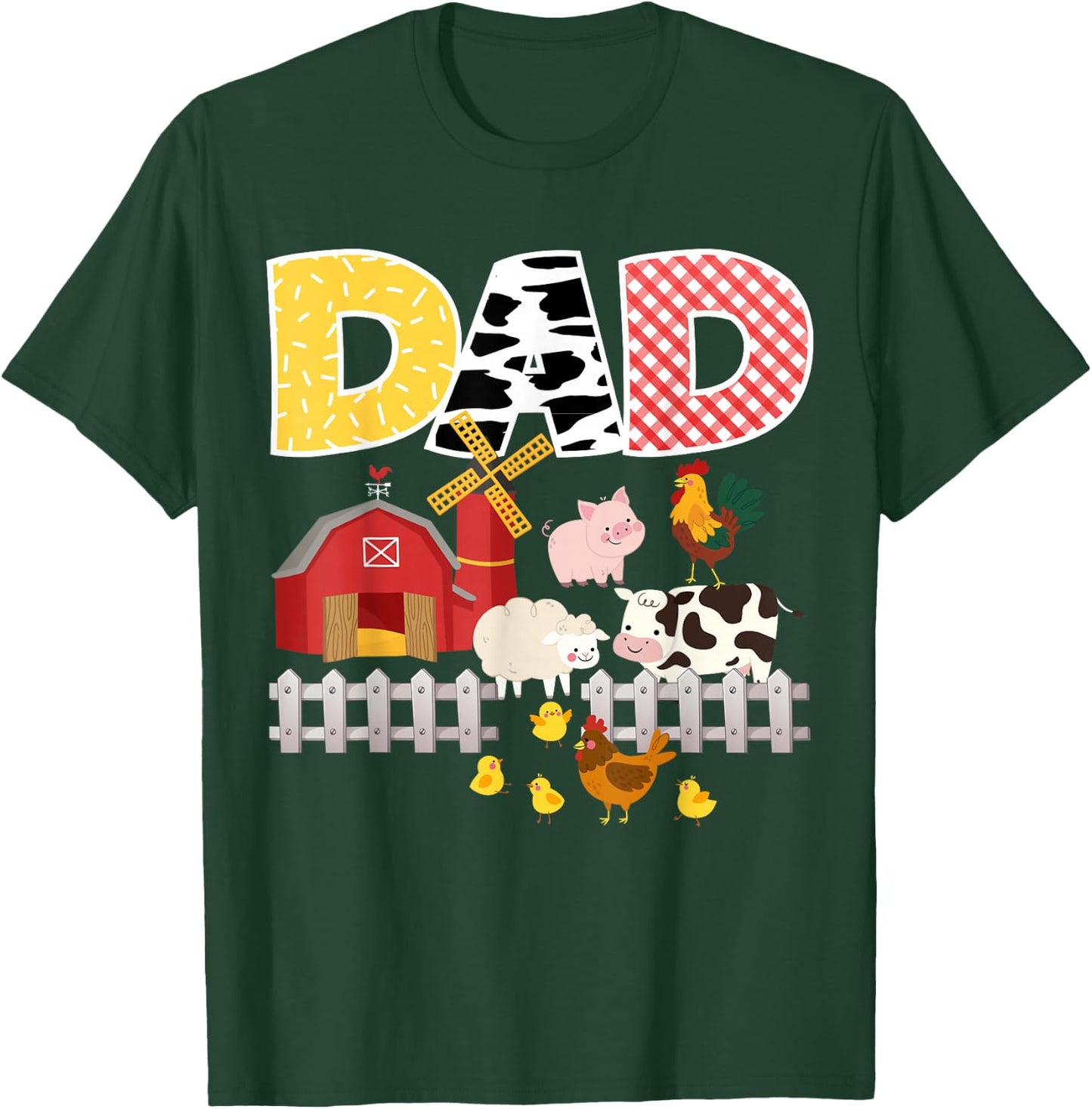Dad Birthday Boy Farm Animal Farming Farmer Family B-Day T-Shirt - T-Shirt | Forest
