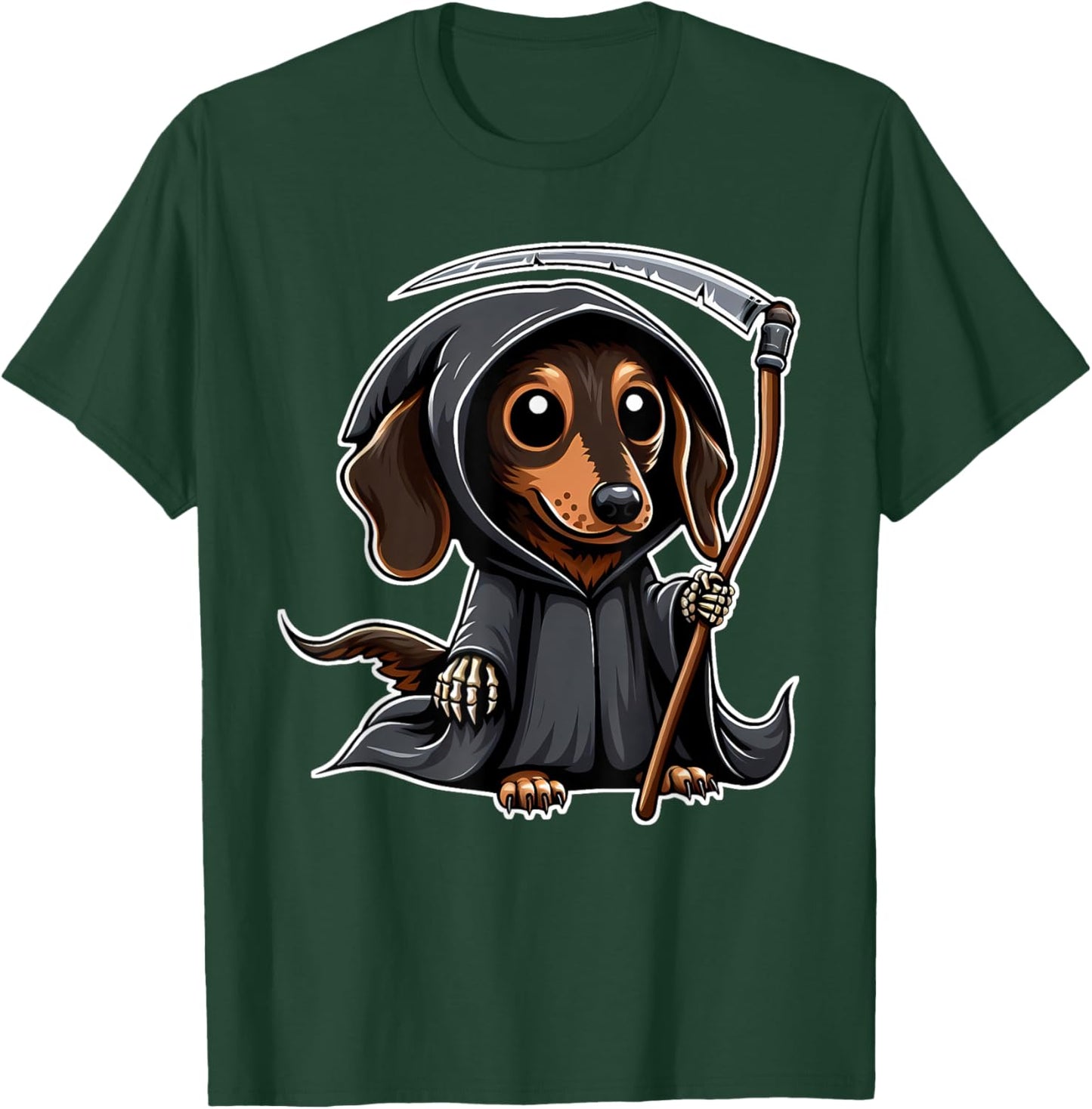 Weiner Dog Halloween Dachshund Grim Reaper T-Shirt - T-Shirt | Forest
