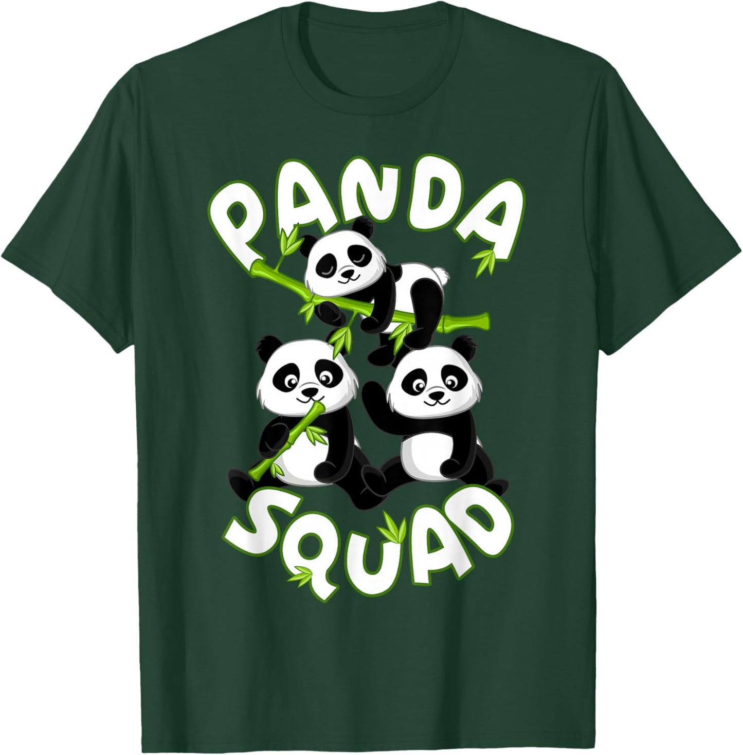 Cute Panda Family Graphic - Panda Squad T-Shirt - T-Shirt | Forest