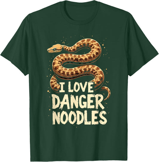 Ball Python Snake Lover Reptile I Love Danger Noodles T-Shirt - T-Shirt | Forest