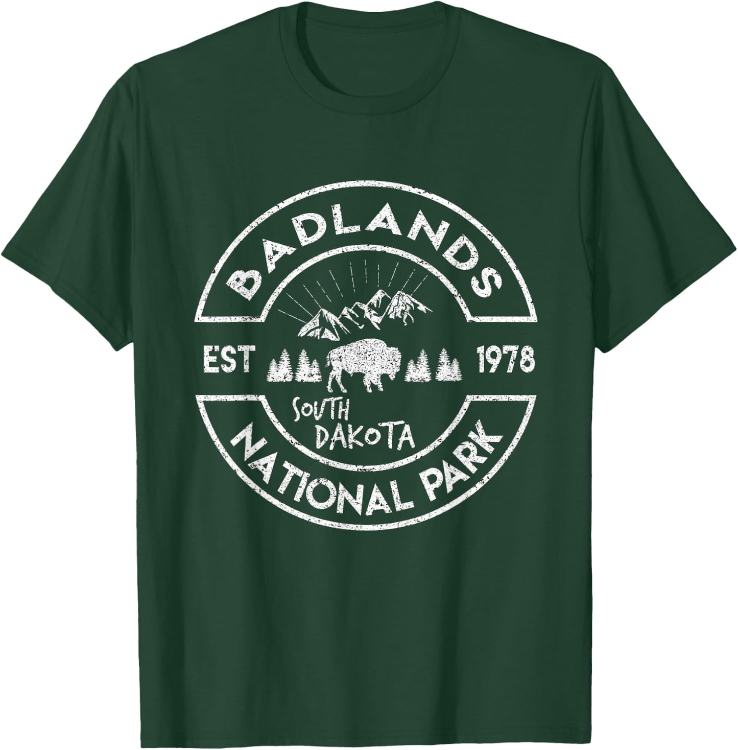 Badlands National Park Retro Hiking Vintage South Dakota Mom T-Shirt - T-Shirt | Forest