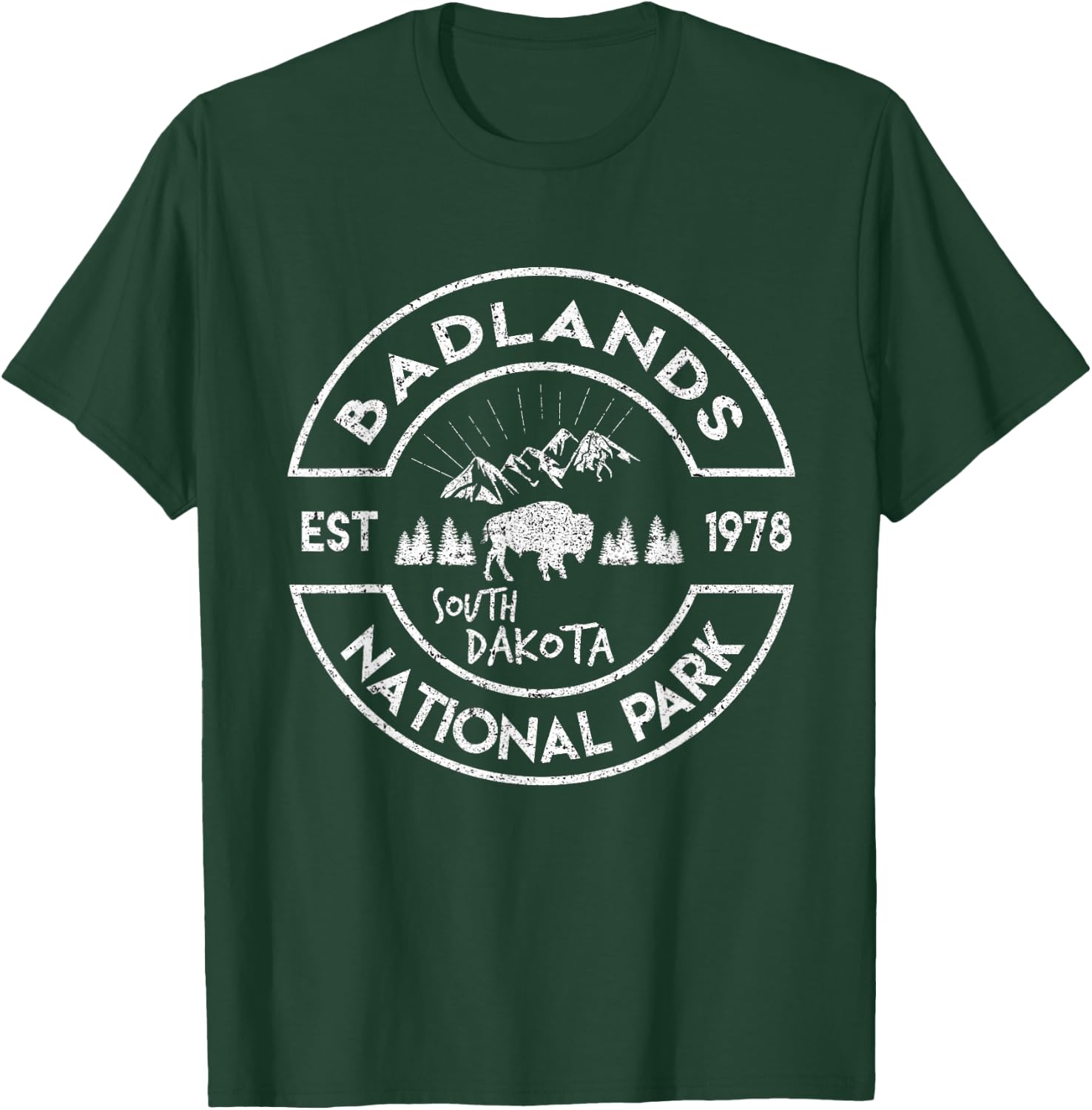 Badlands National Park Retro Hiking Vintage South Dakota Mom T-Shirt - T-Shirt | Forest
