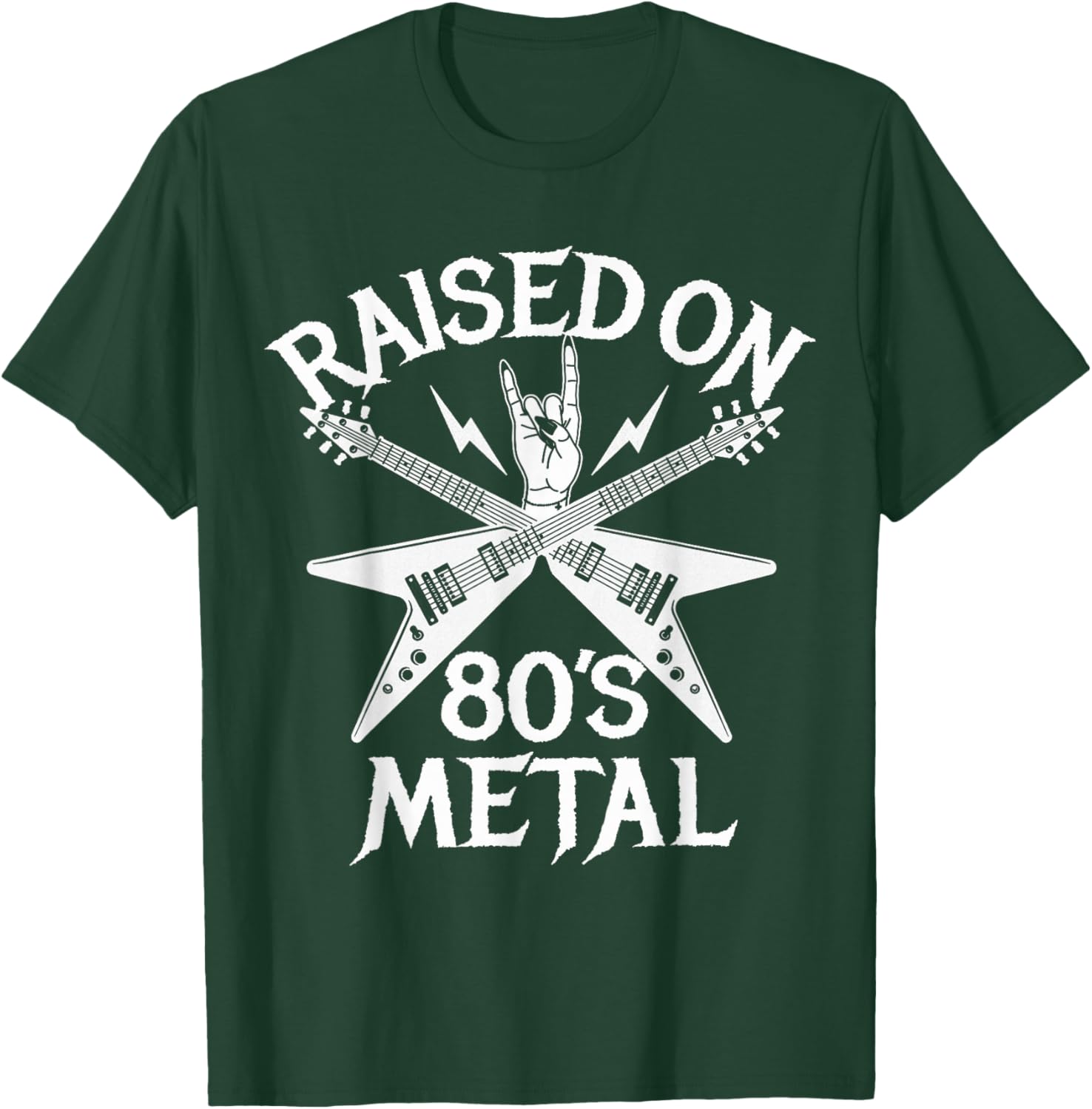 Raised On 80s Metal Rock Music Hair Bands Music Lovers T-Shirt - T-Shirt | Forest