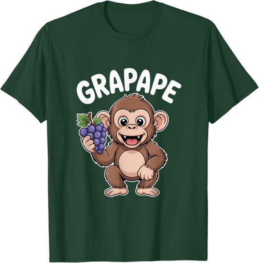 Grapape Grape Monkey Cartoon Cute Funny Ape T-Shirt - T-Shirt | Forest