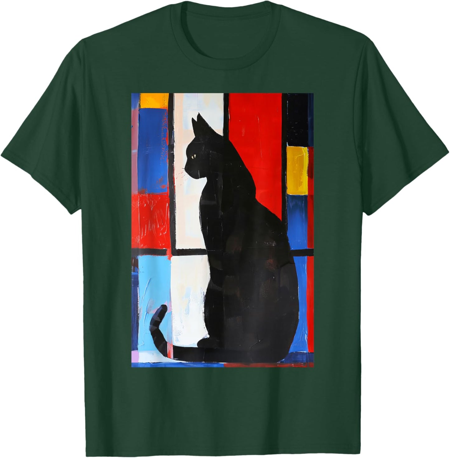 Cat Abstract Art T-Shirt - T-Shirt | Forest
