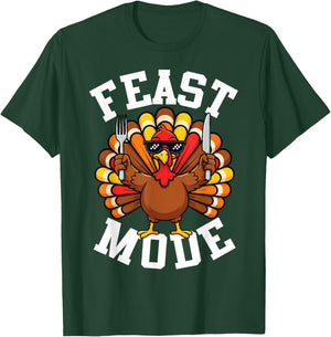 Thanksgiving Turkey Feast Mode Funny Fall Men Women Kids T-Shirt - T-Shirt | Forest