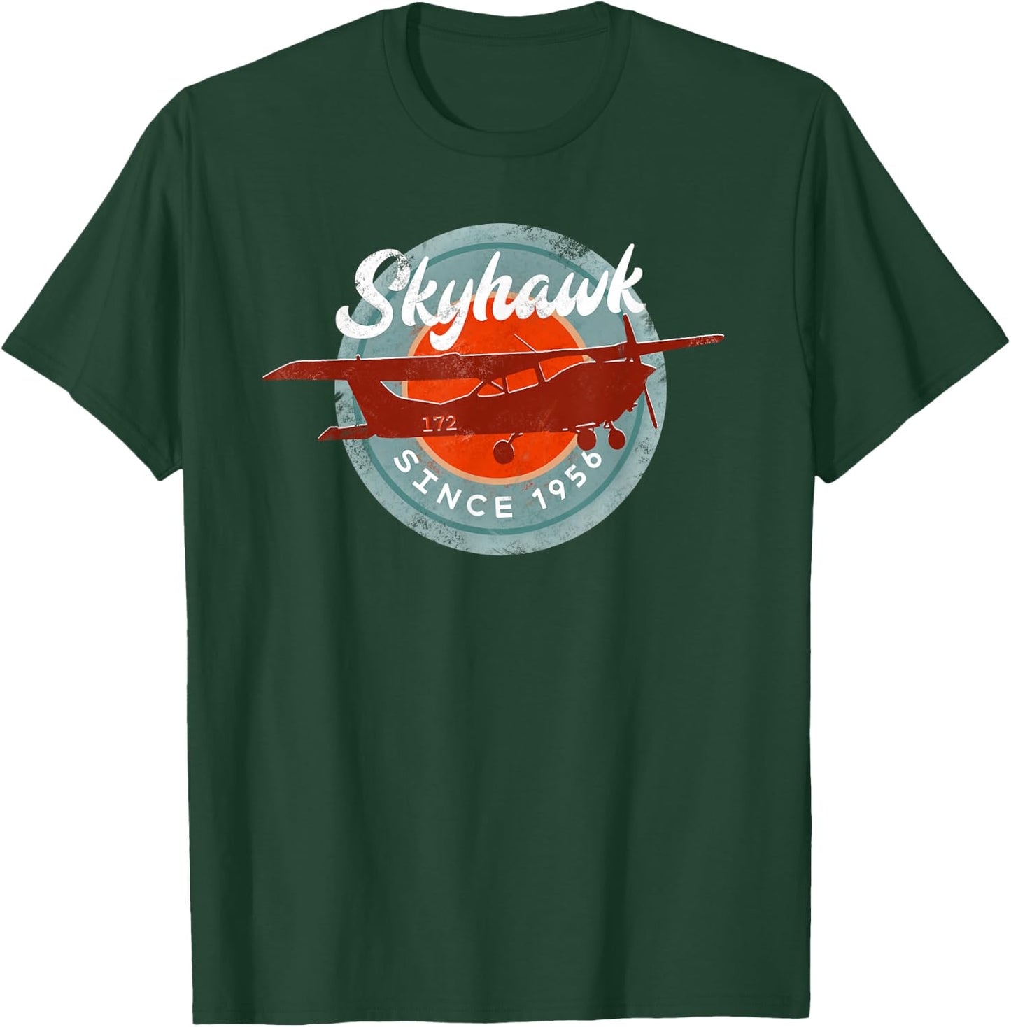 C172 Skyhawk Vintage Retro Airplane Flying Pilot Gift T-Shirt - T-Shirt | Forest